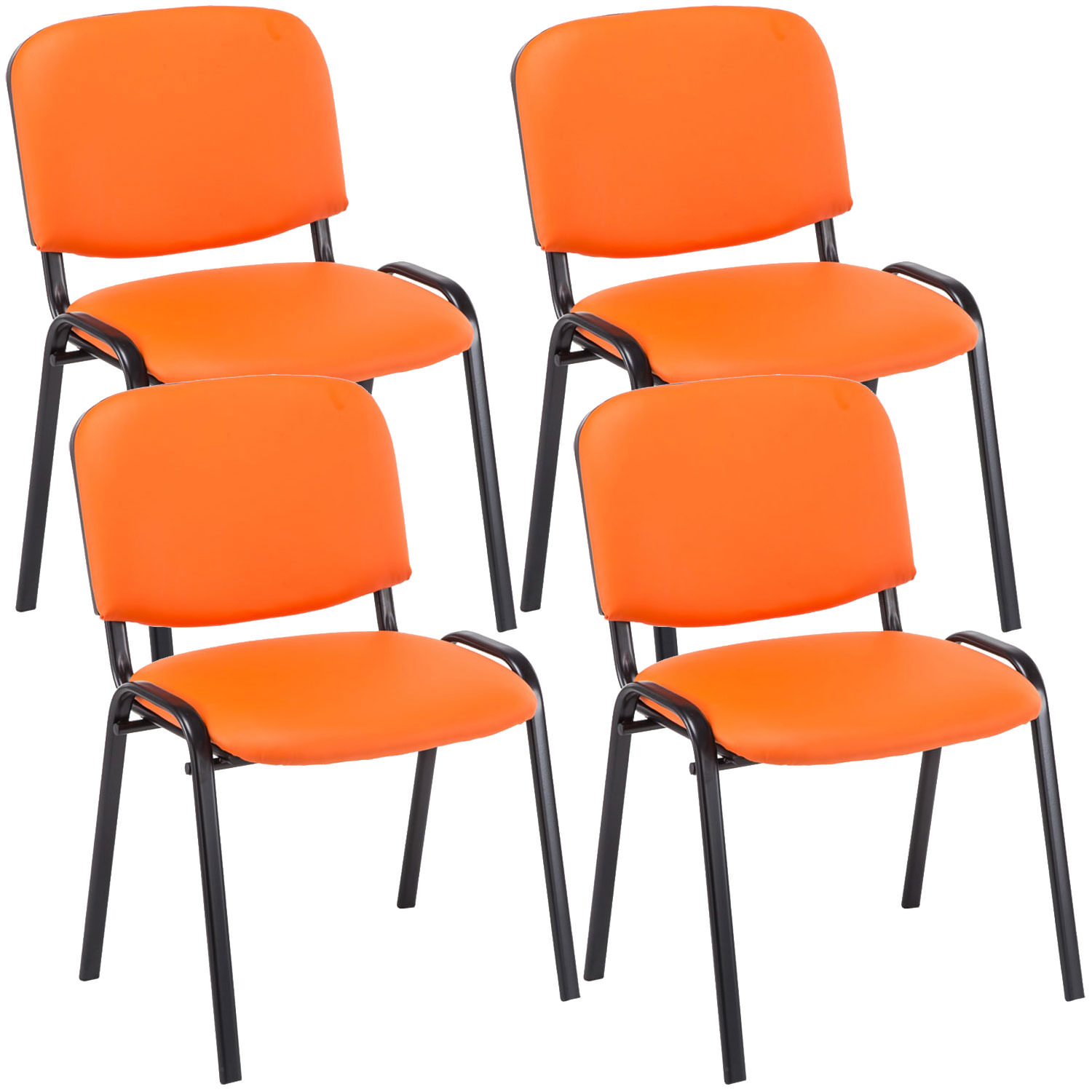 Set De 4 Sillas De Reuniones Ken En Cuero PU