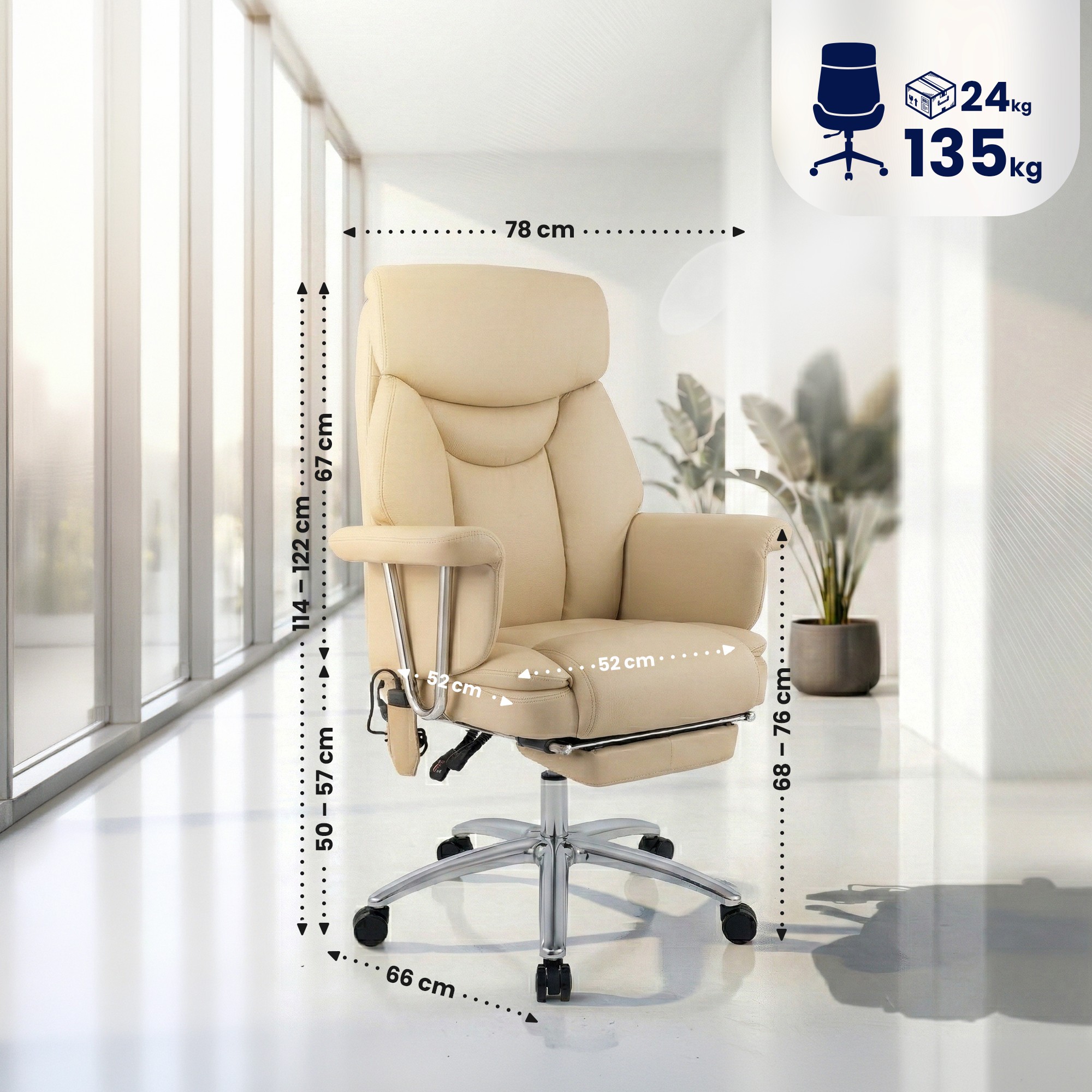 Silla de oficina Dahra con función de masaje