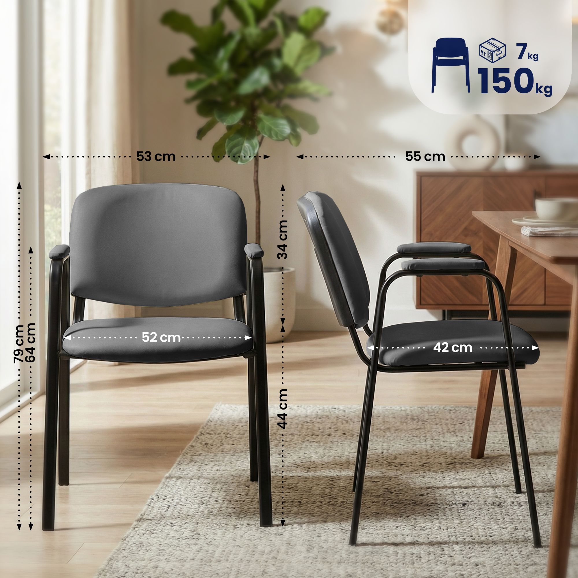 Silla apilable Ken Pro de polipiel