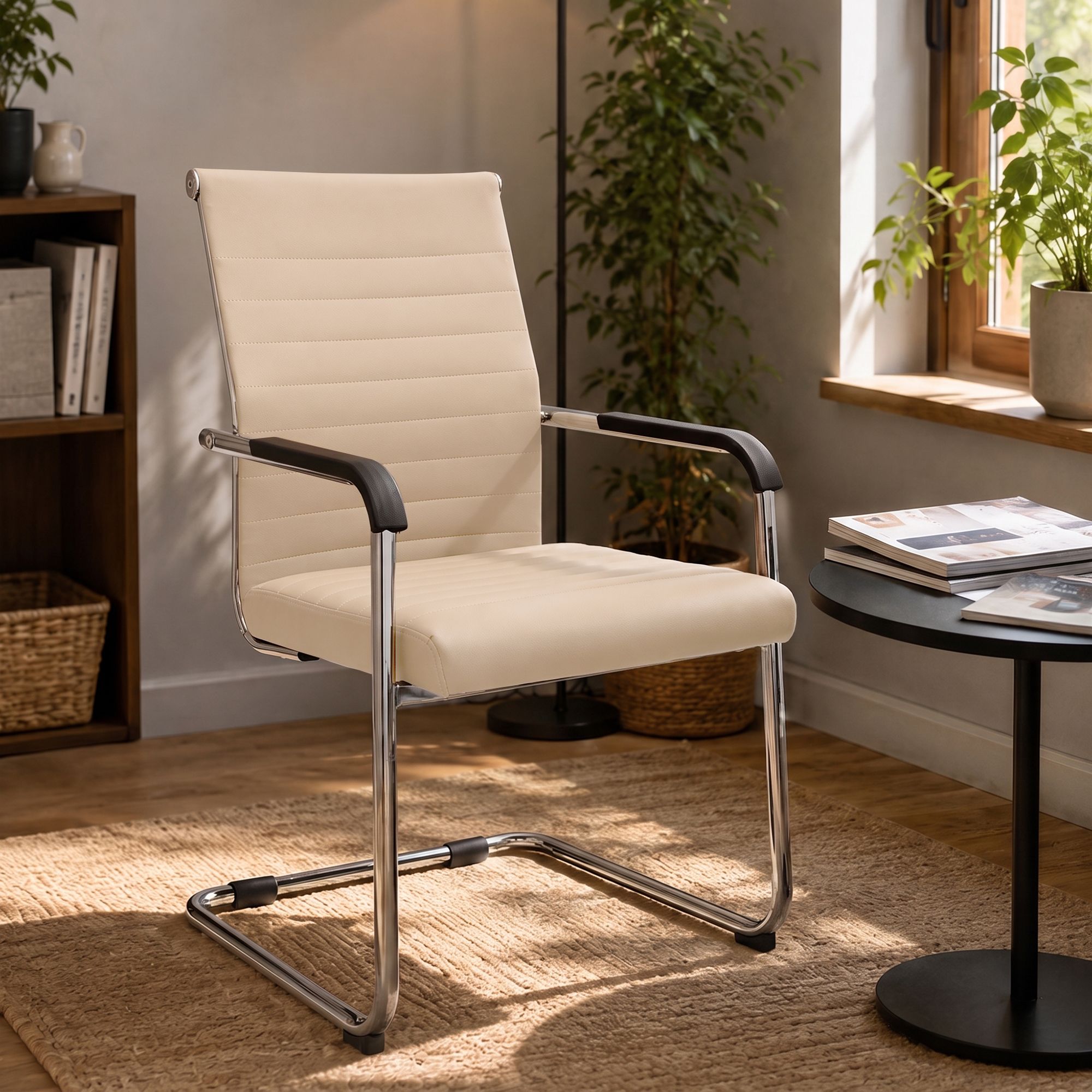 Juego de 2 sillas cantilever Hakon con efecto piel