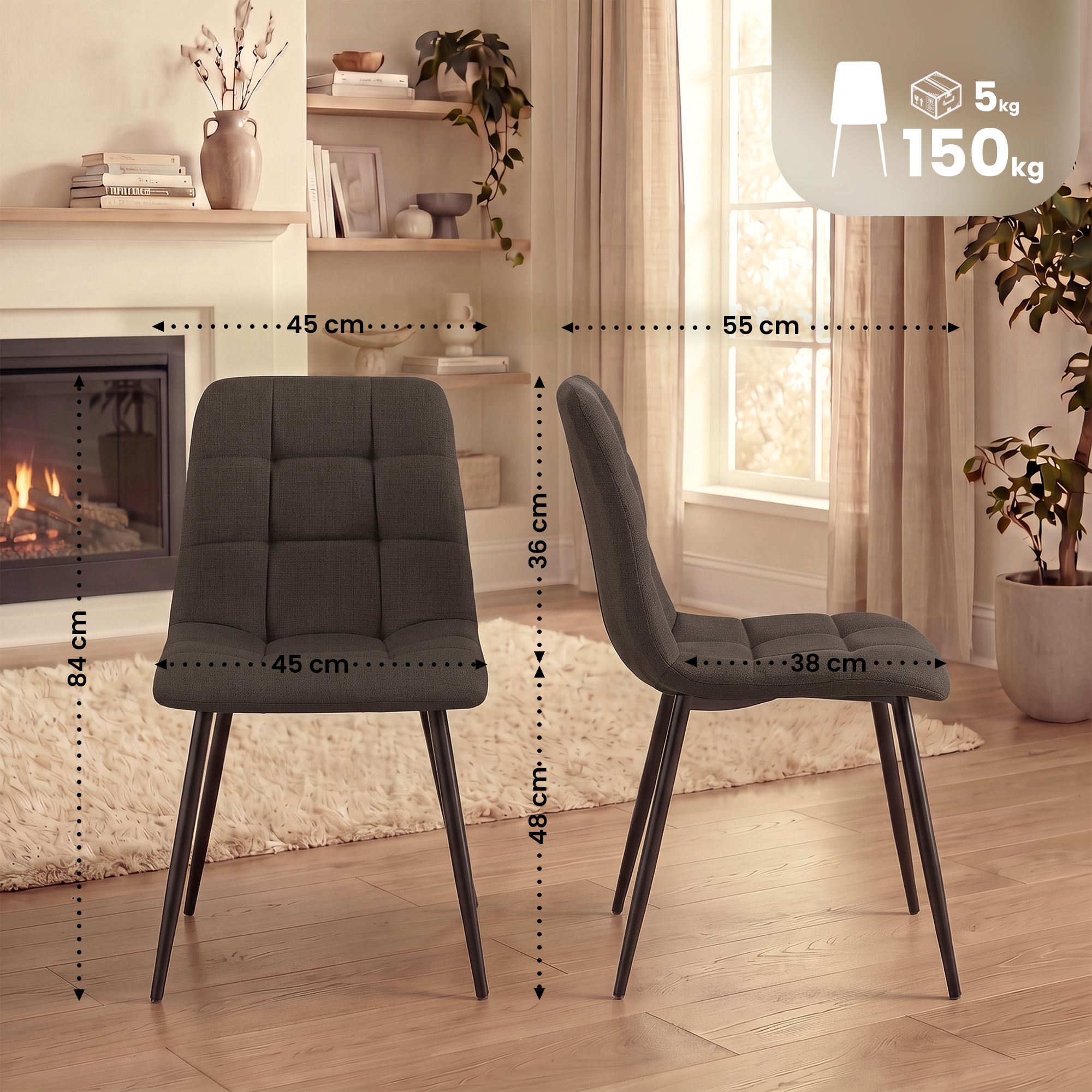 Pack de 4 sillas de comedor Tilde
