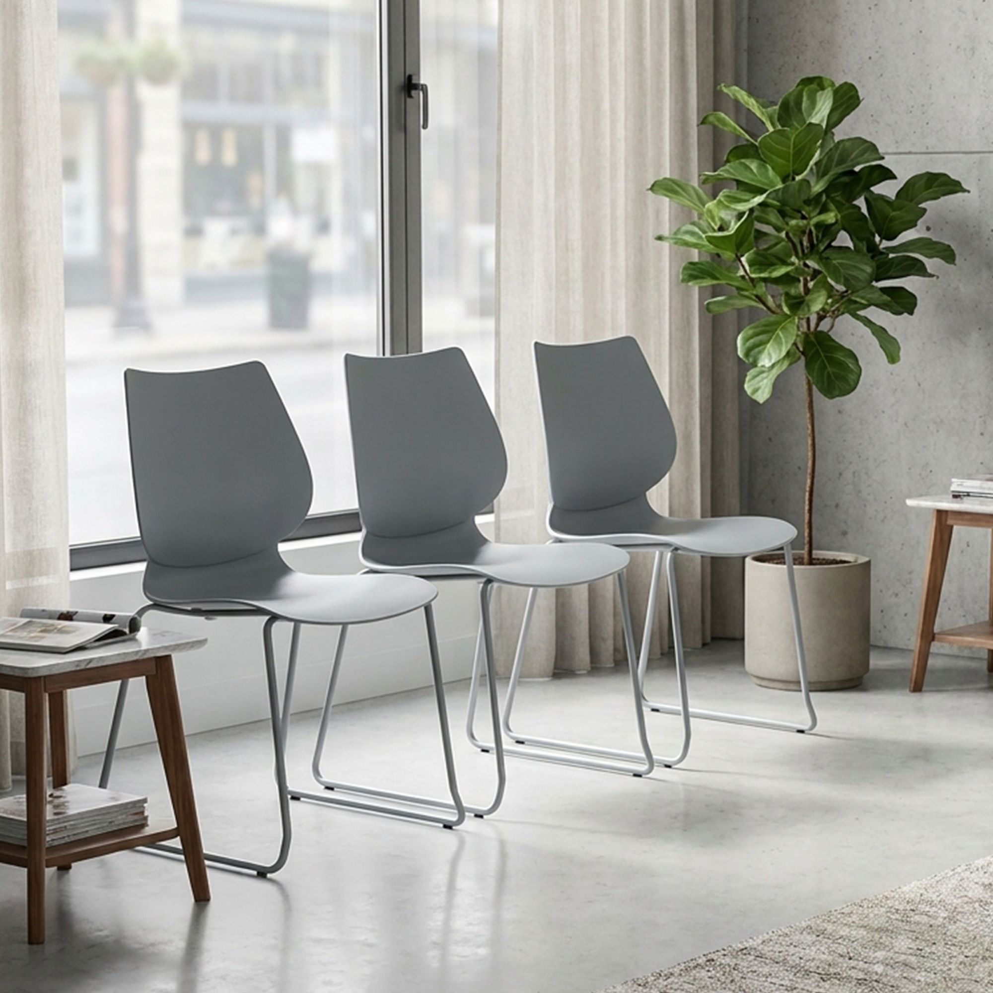 Set de 4 sillas apilables Houma