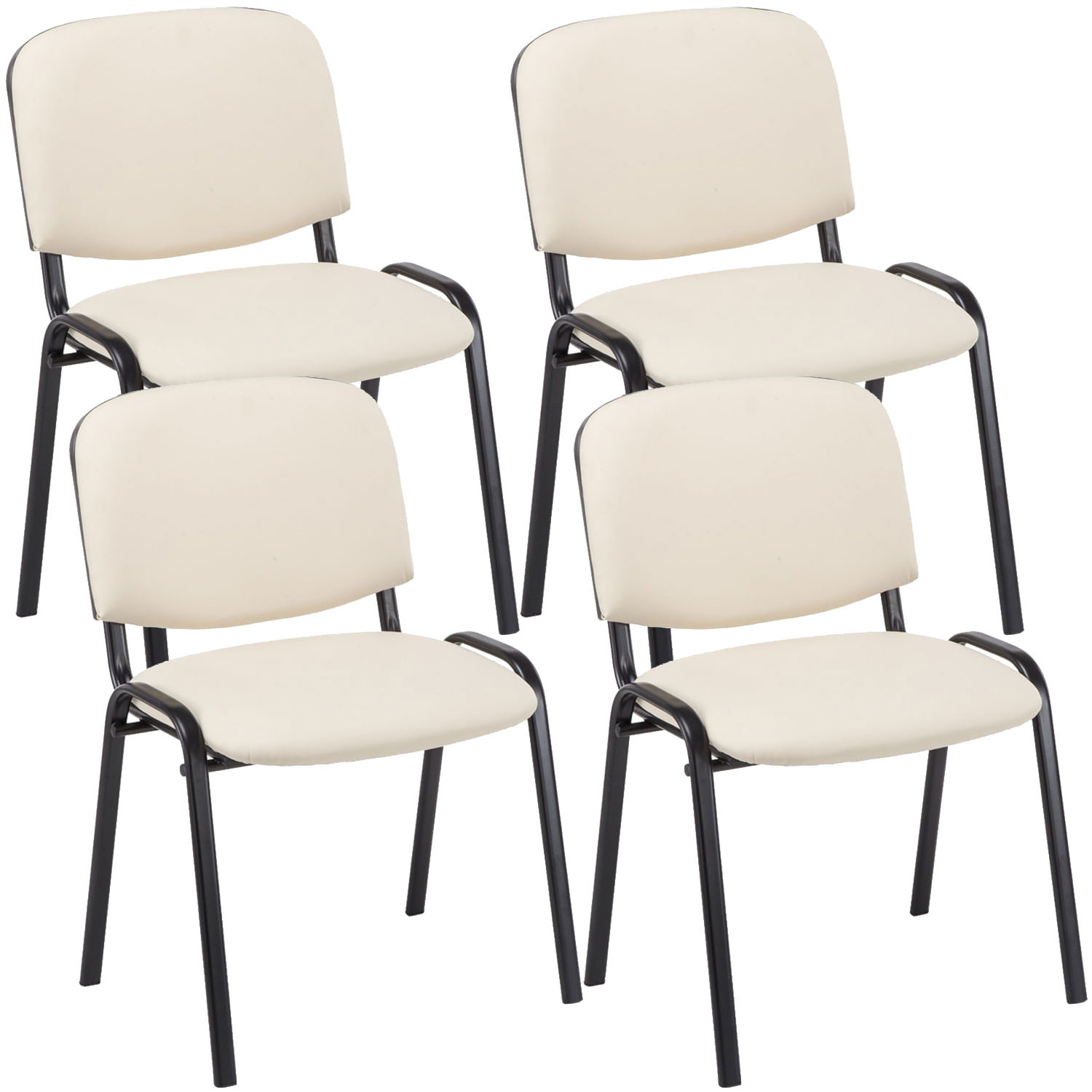 Set De 4 Sillas De Reuniones Ken En Cuero PU