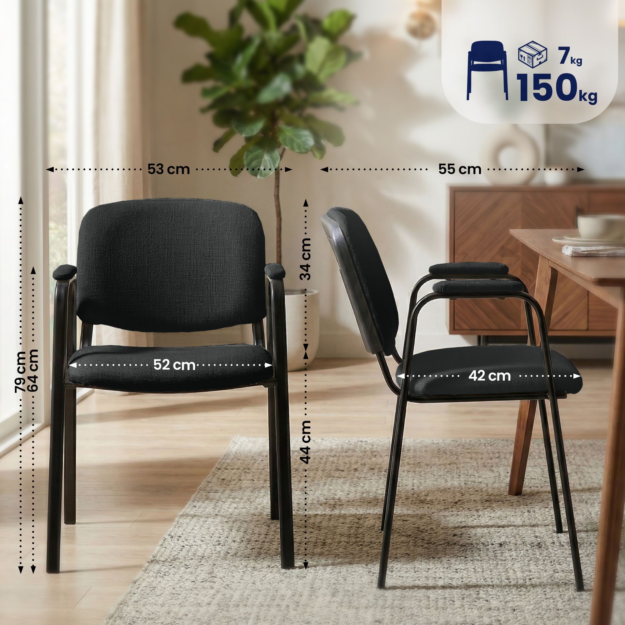 Silla Apilable de Conferencia Ken Pro de Tela