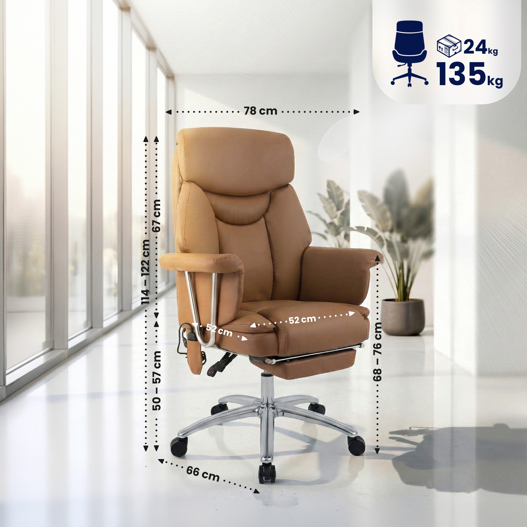 Silla de oficina Dahra con función de masaje
