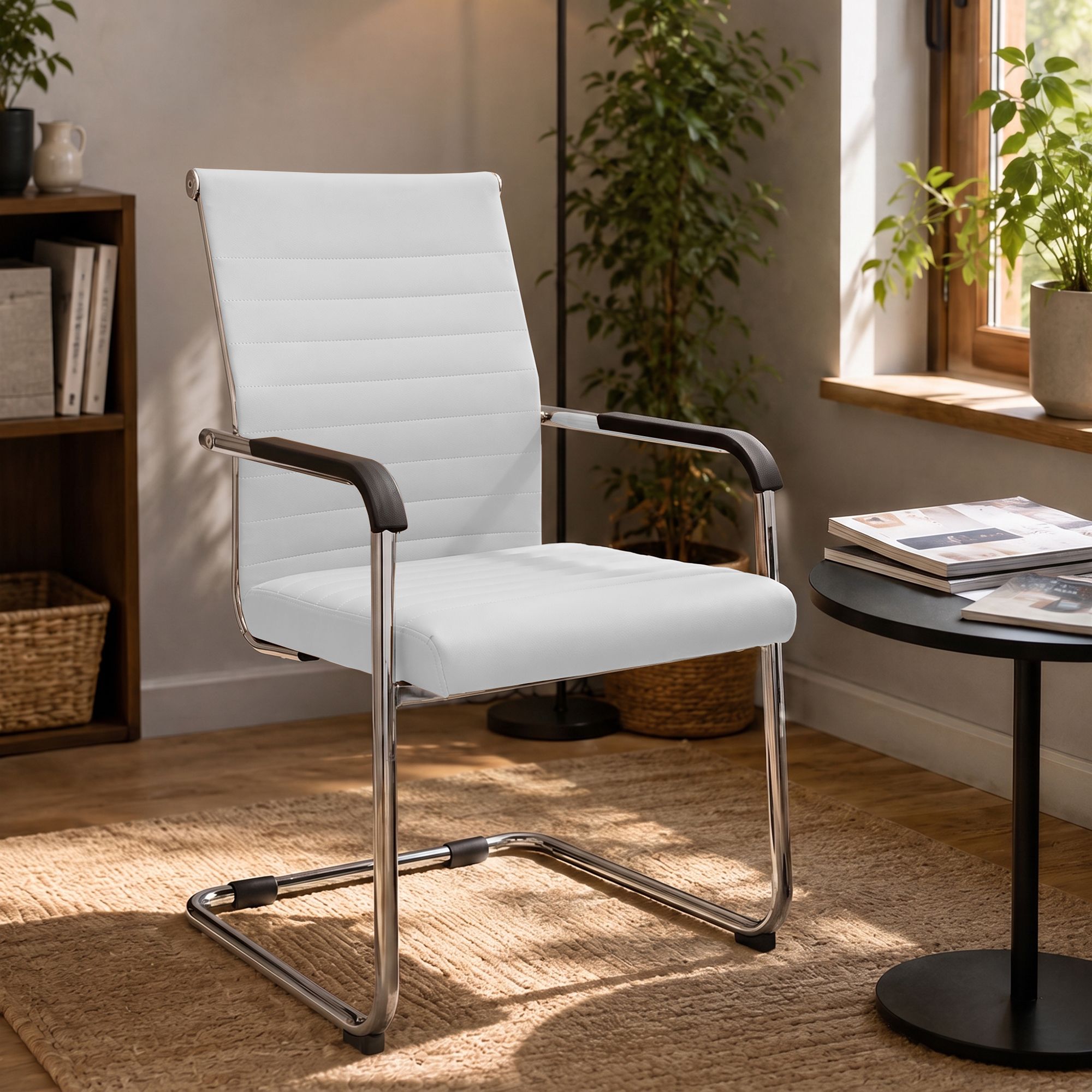 Juego de 2 sillas cantilever Hakon con efecto piel