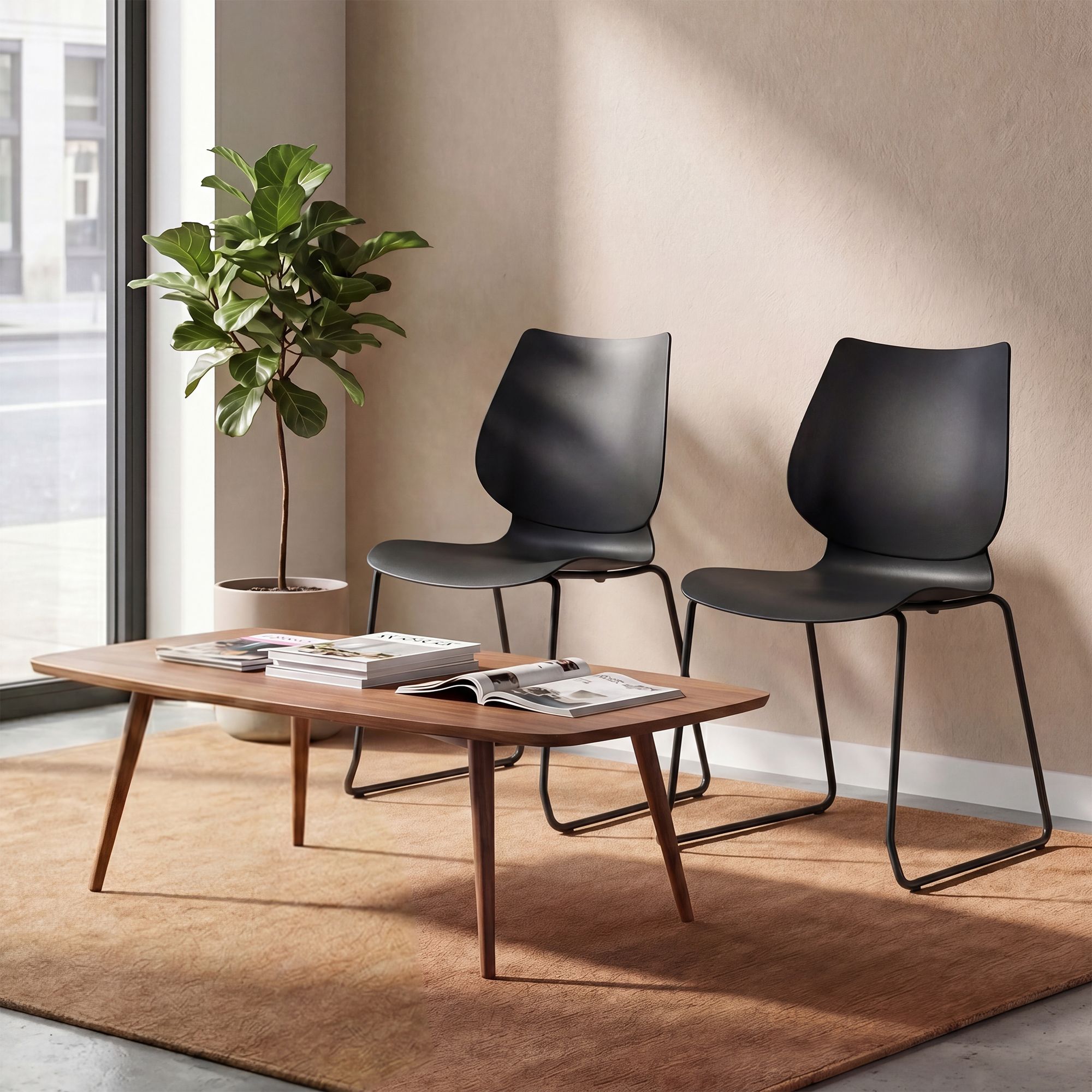 Set de 4 sillas apilables Houma
