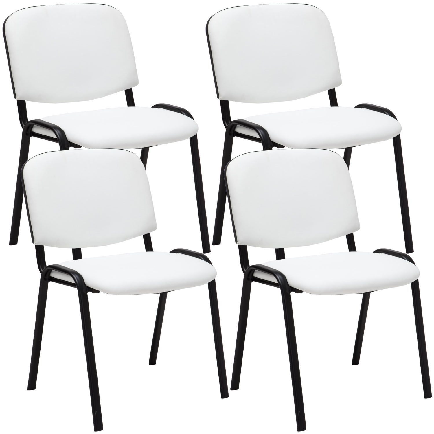 Set De 4 Sillas De Reuniones Ken En Cuero PU