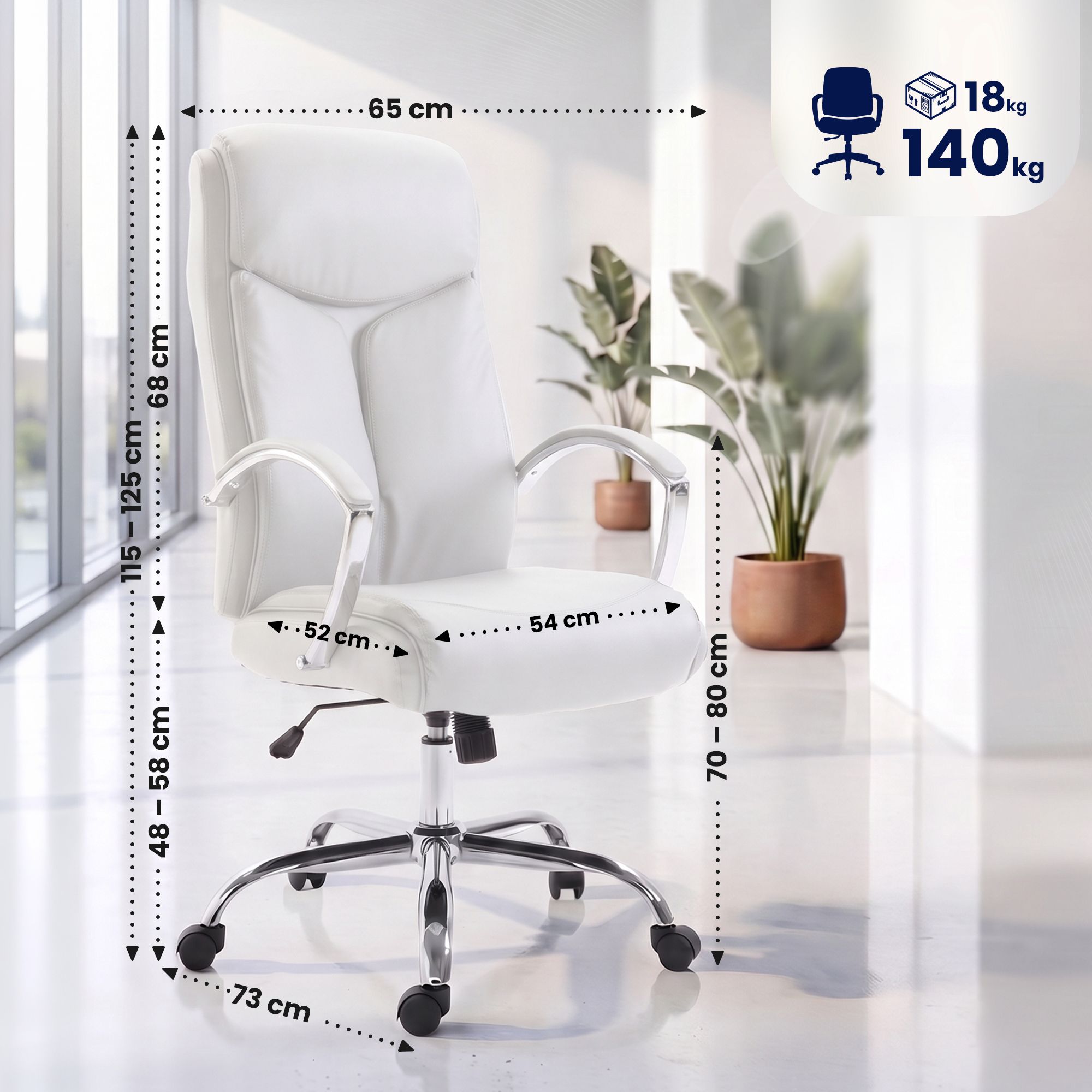Silla de oficina Arlen de piel sintética