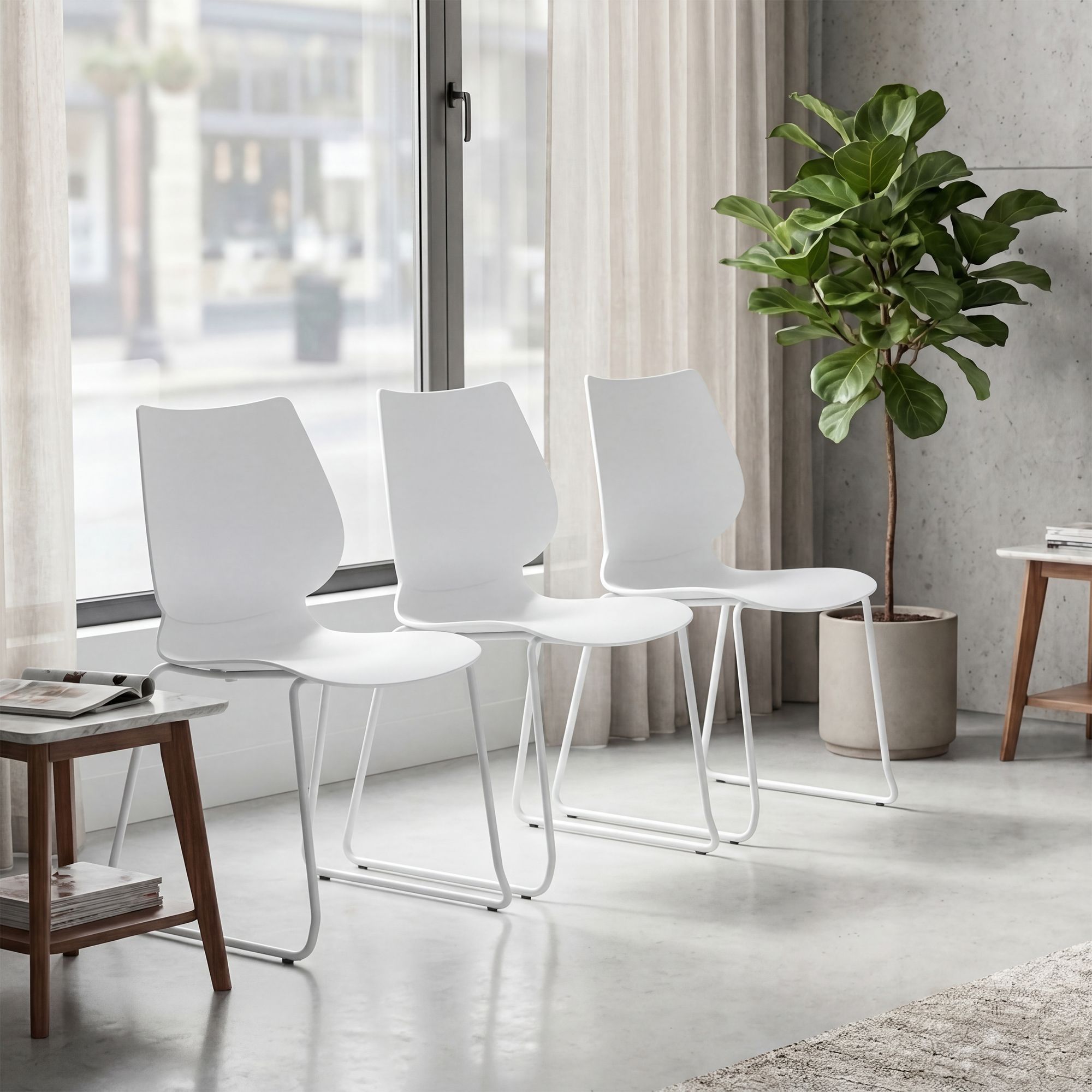 Set de 4 sillas apilables Houma
