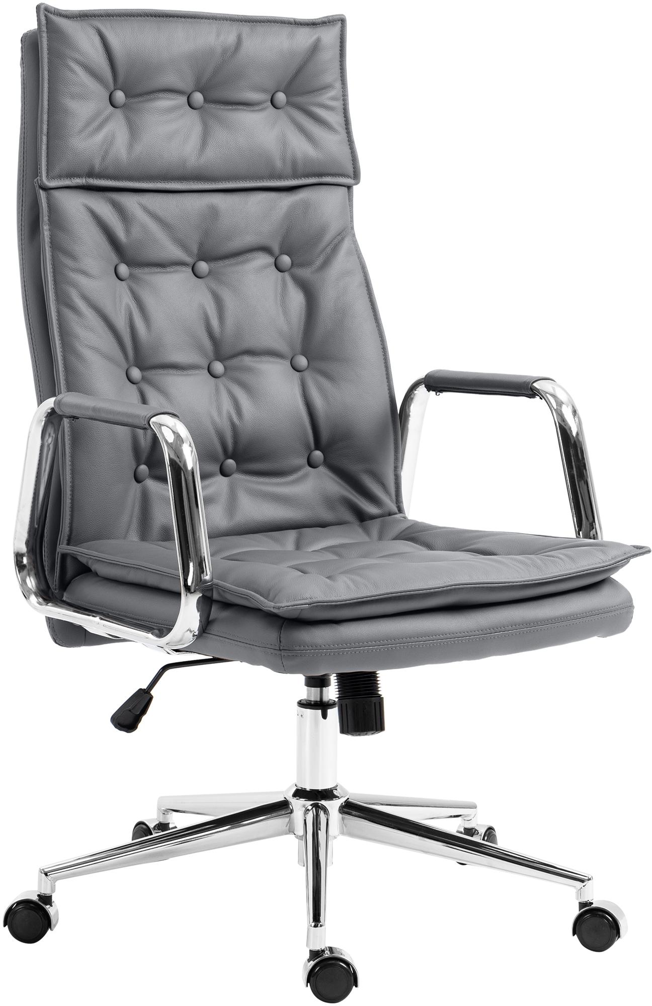 Silla de oficina Sotira de cuero genuino