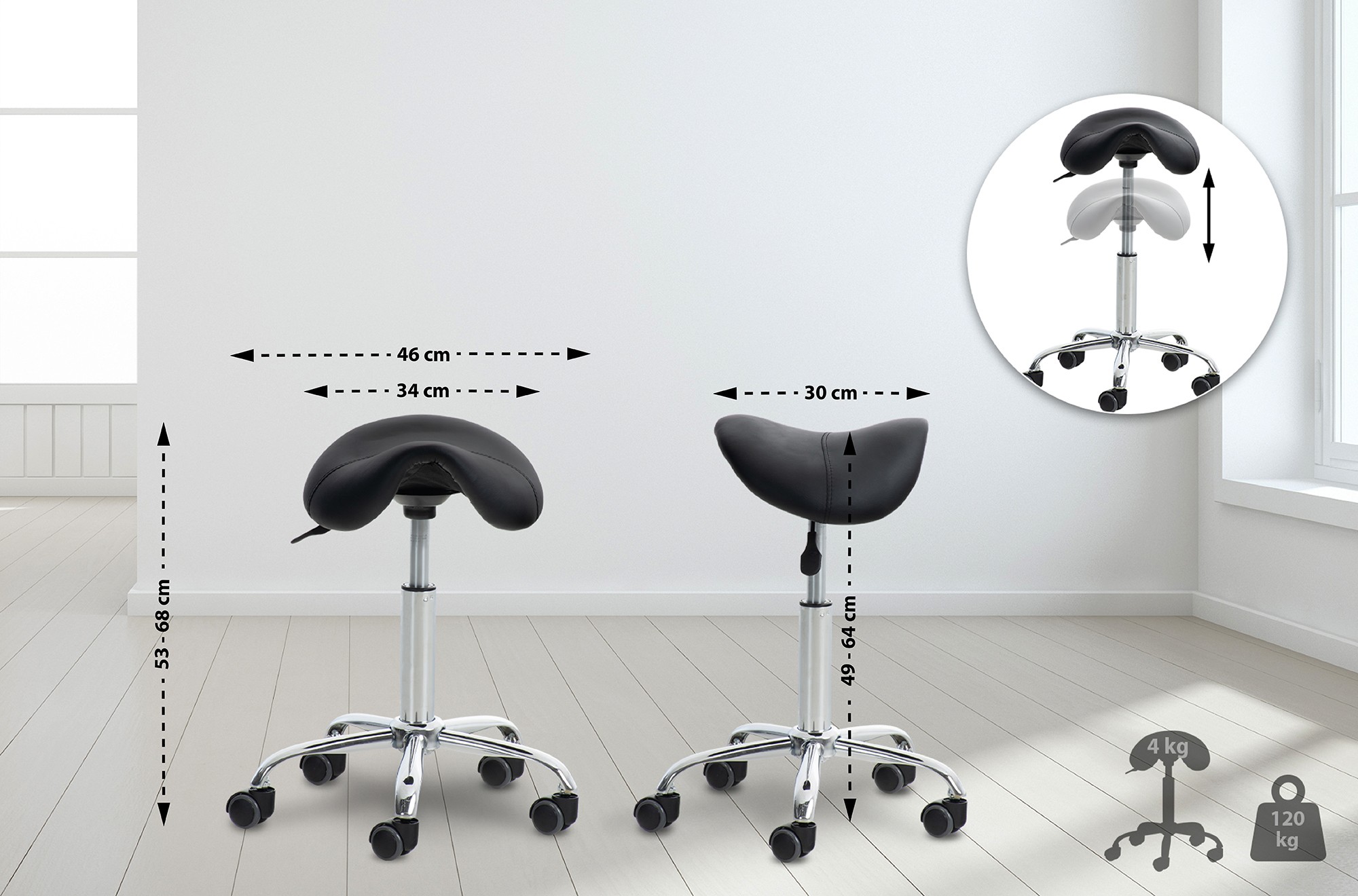 Taburete Con Ruedas Reno