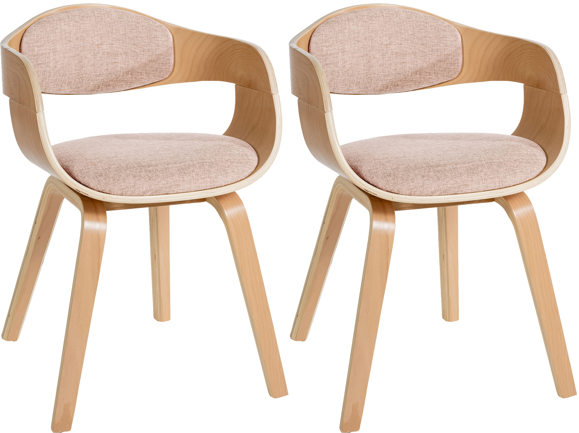 Set de 2 sillas de comedor Kingston de tela y madera