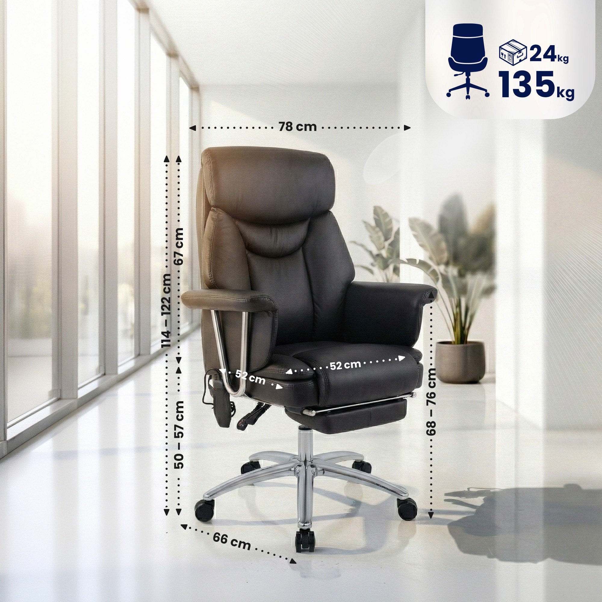 Silla de oficina Dahra con función de masaje
