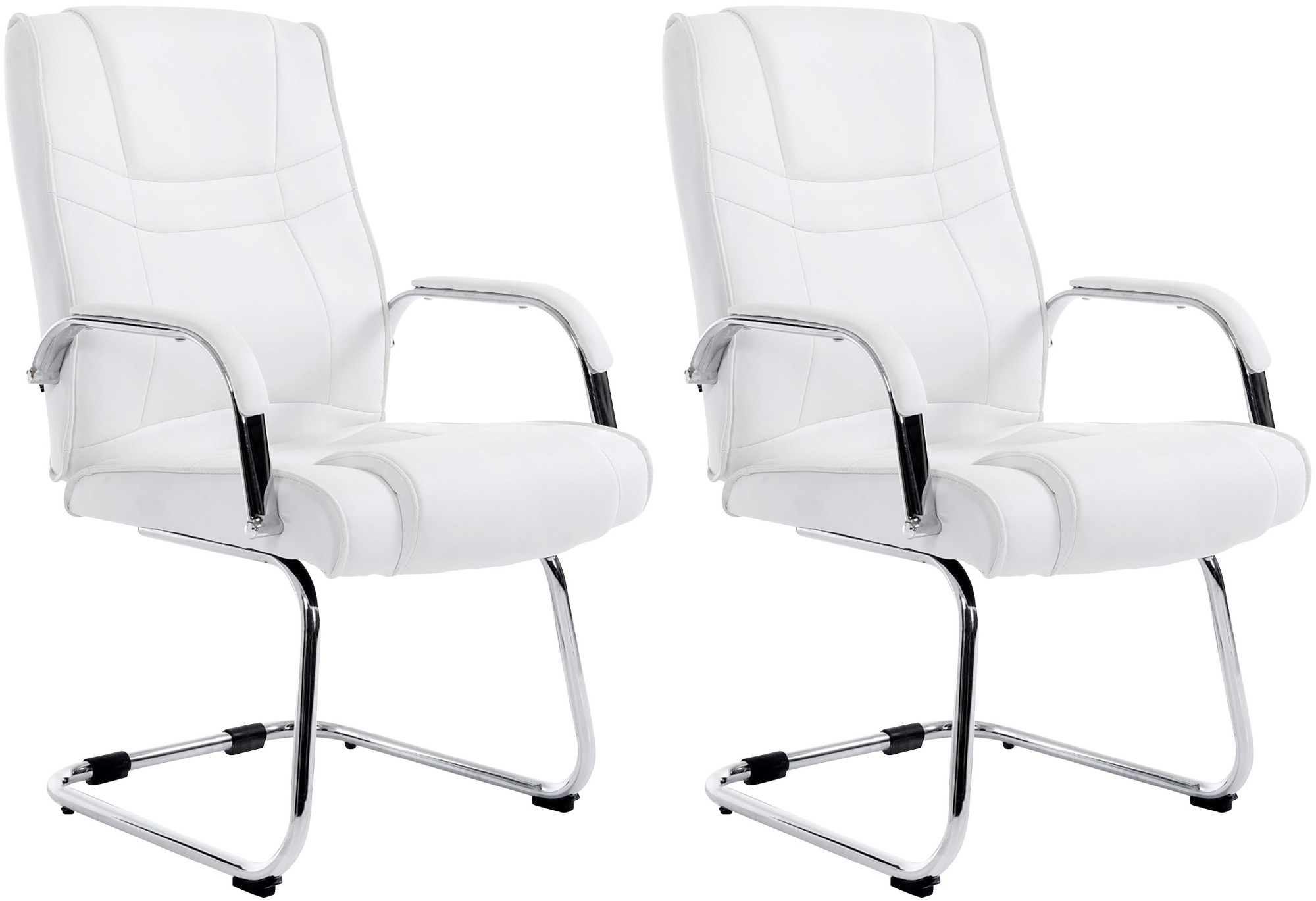 Set de 2 sillas cantilever XXL Attila en polipiel