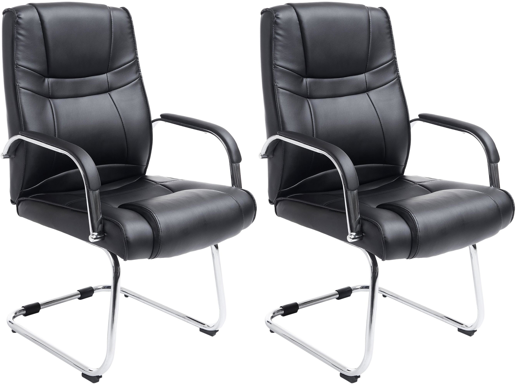 Set de 2 sillas cantilever XXL Attila en polipiel