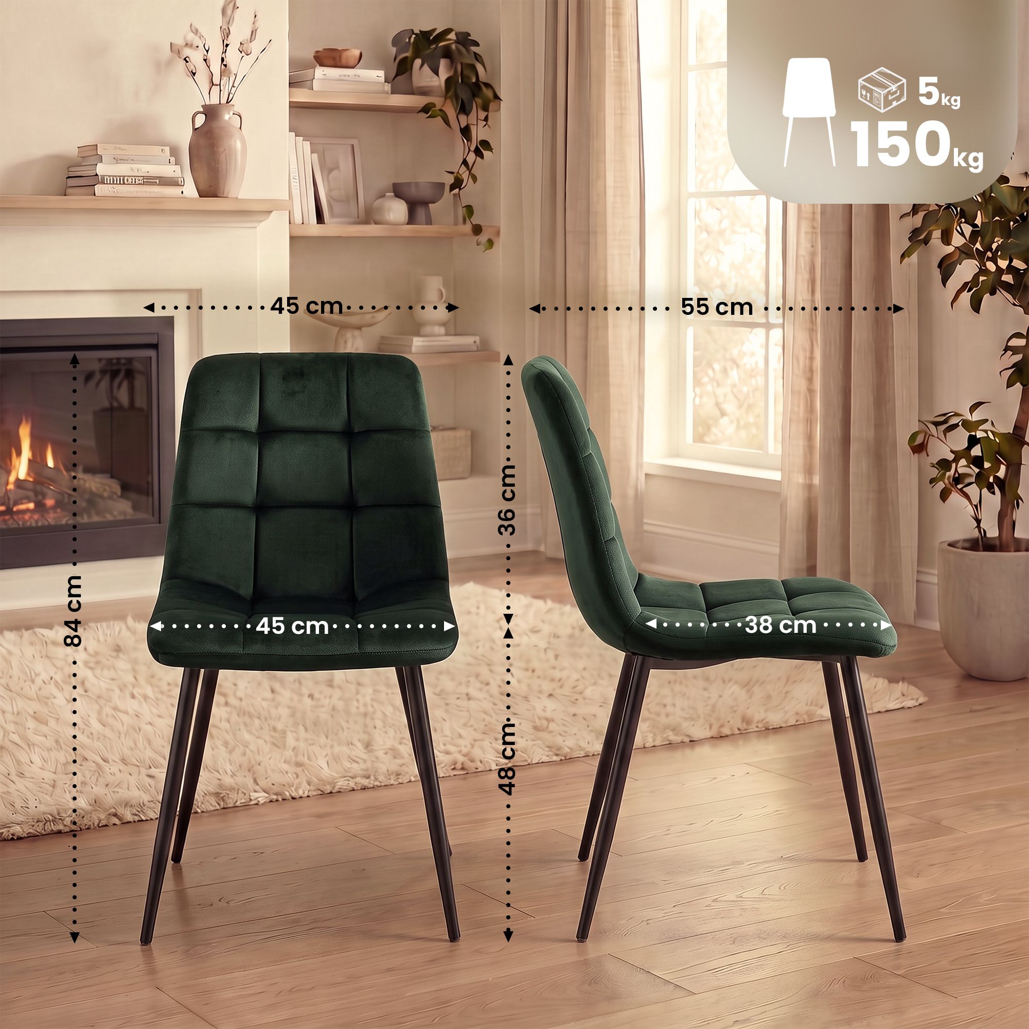 Pack de 4 sillas de comedor Tilde