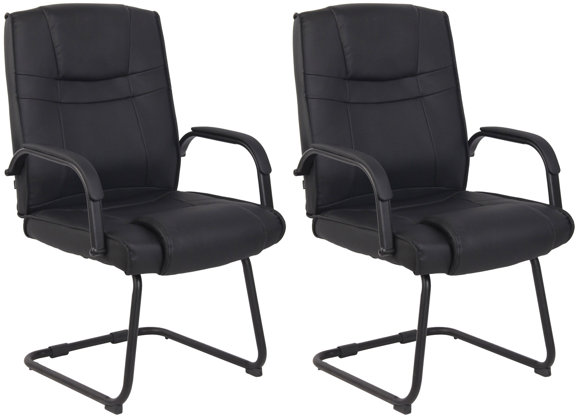 Set de 2 sillas cantilever XXL Attila en polipiel