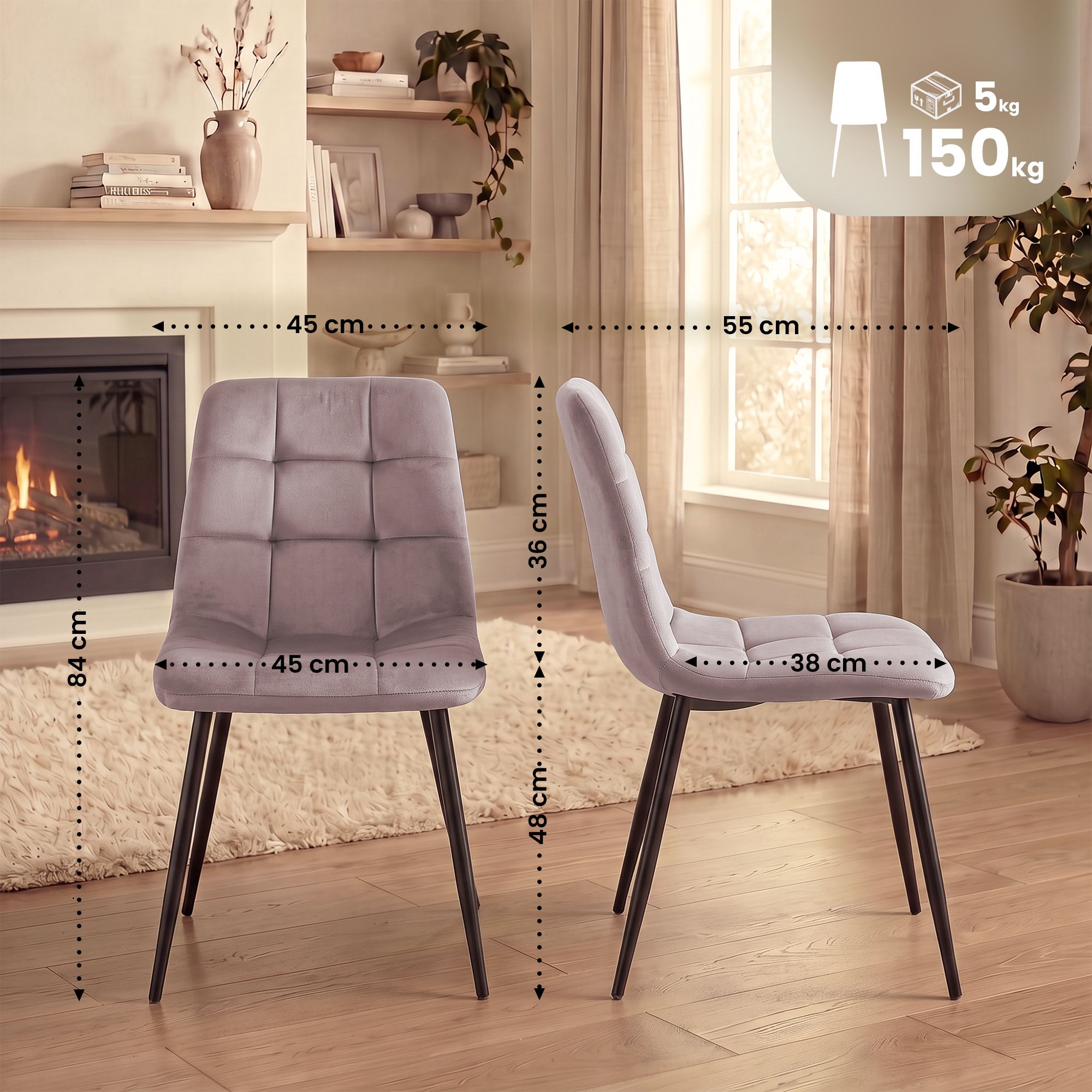 Pack de 4 sillas de comedor Tilde