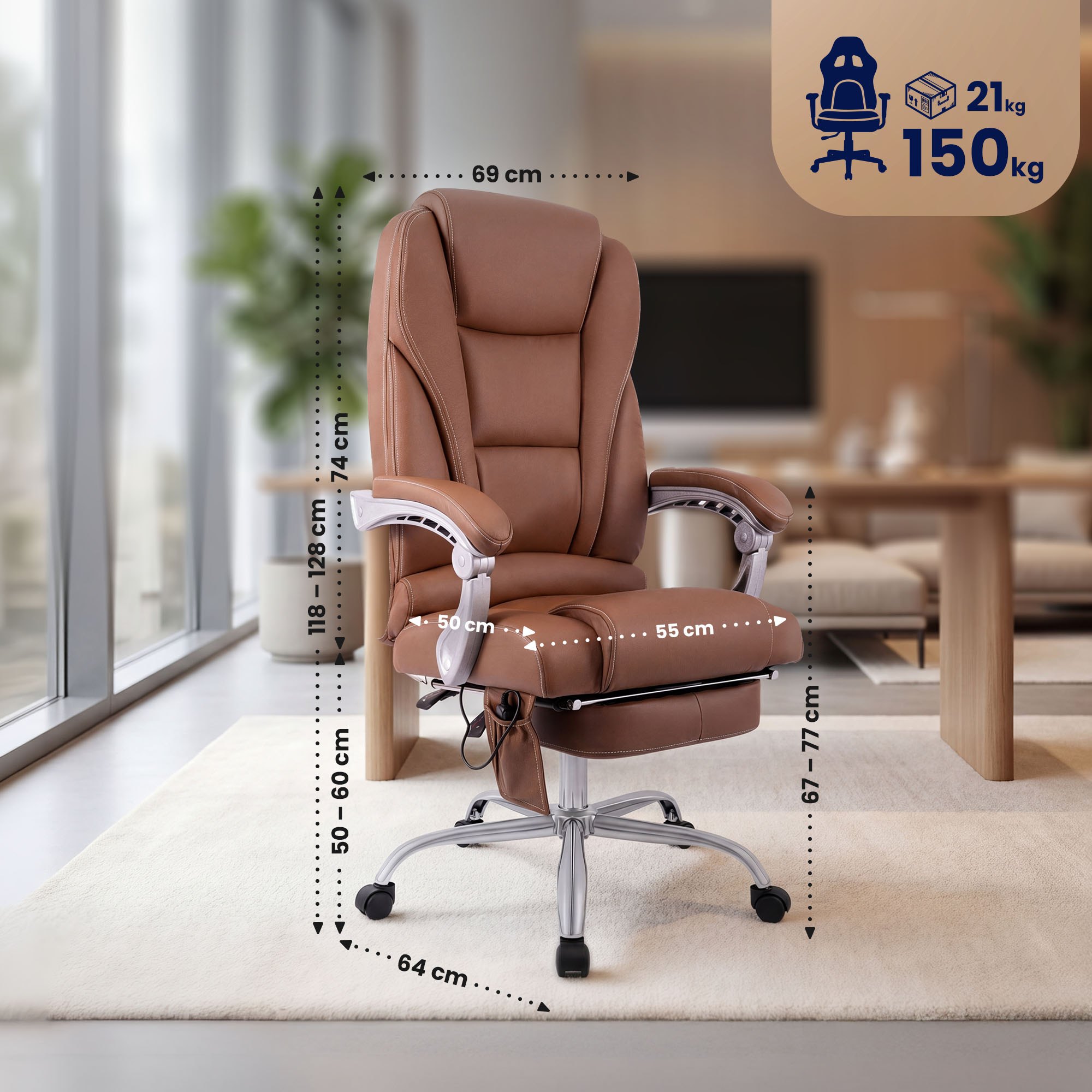 Sillon de oficina Pacific con funcion de masaje
